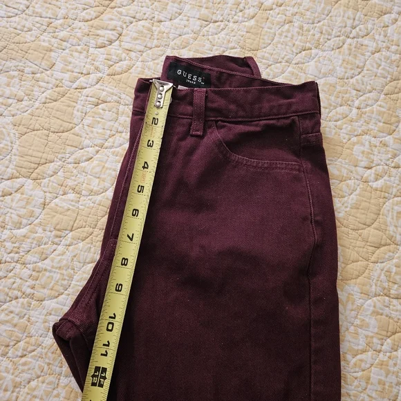 RARE Vintage Guess High Rise Straight Leg Jeans Maroon - Picture 8 of 13
